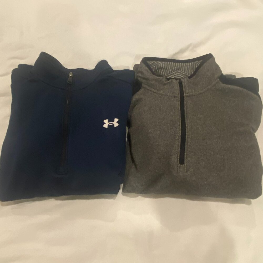 Lot of 2 men’s quarter zips from Under Armour. Sizze Large. Golf.